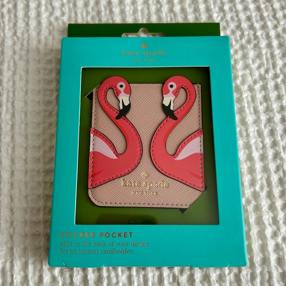 Kate Spade Flamingo Sticker Pocket Card holder